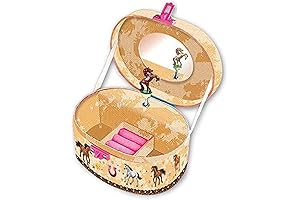 Hot Focus Dashing Horse Oval Shaped Musical Jewelry Box Decor