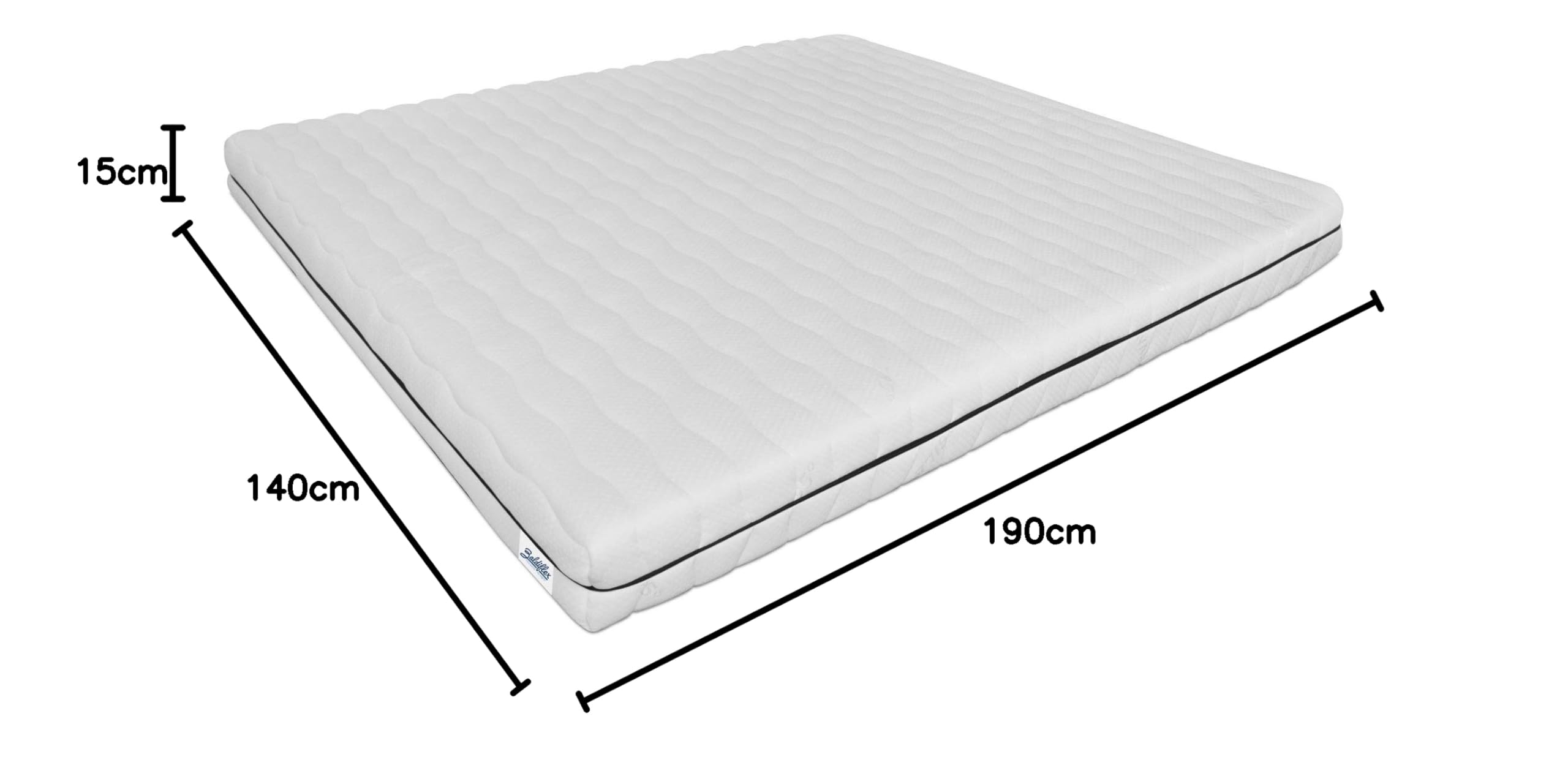 Baldiflex Emporio Materasso Francese in Waterfoam, Altezza 15 cm, Sfoderabile, Anallergico, Traspirante, Rigidita'' H2, Misura 140 x 190 cm, Nuvola H 15 cm