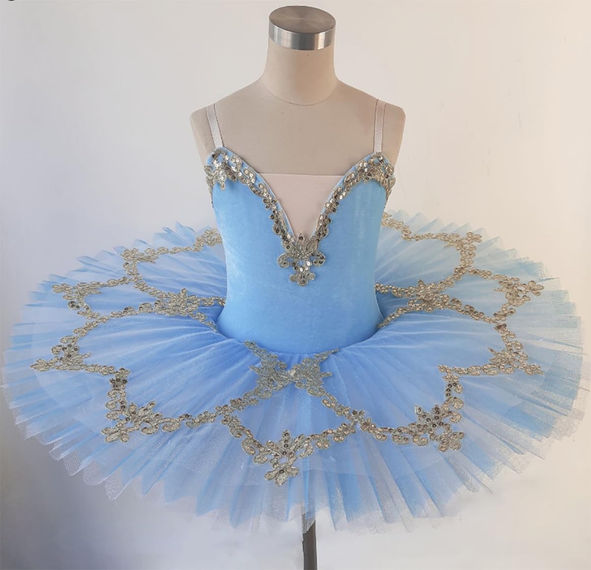 EFLALYHG Tutú de Lentejuelas para niñas, tutú de Ballet con Plato y panqueque, Vestido de Fiesta de Bailarina, Disfraz de competición de Baile de Ballet Infantil