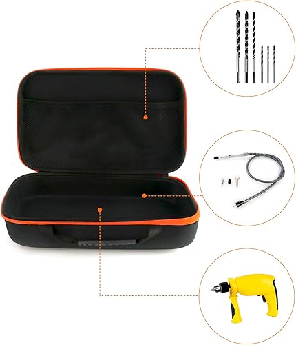 Miniatura 8 de QWORK Reemplazo de caja de herramientas de almacenamiento duro, paquete de 2 para almacenar taladro eléctrico y sacapuntas de herramientas, 13.0 x