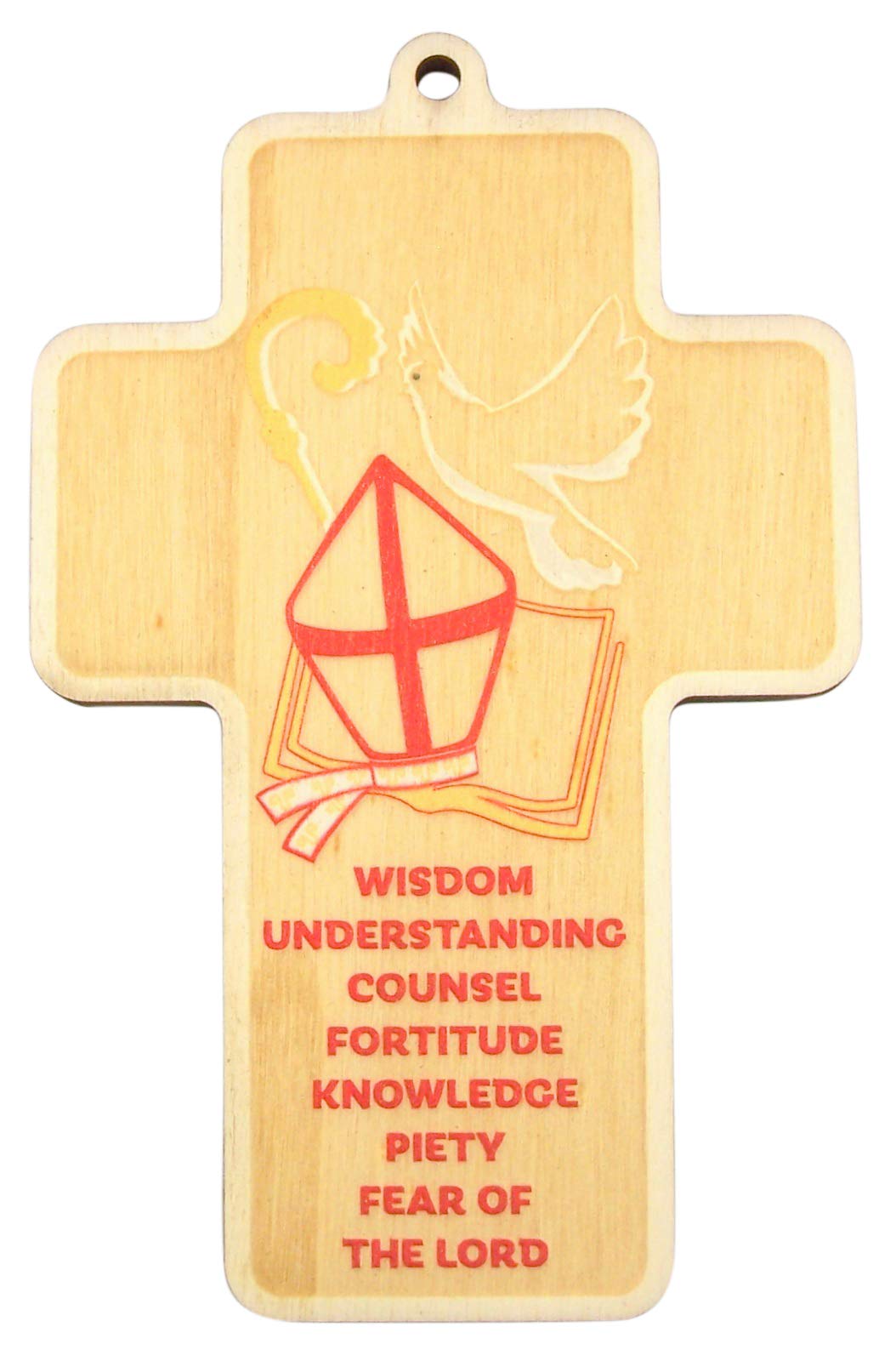 Confirmation Certificates Holy Spirit Wooden Cross with 5 Inch