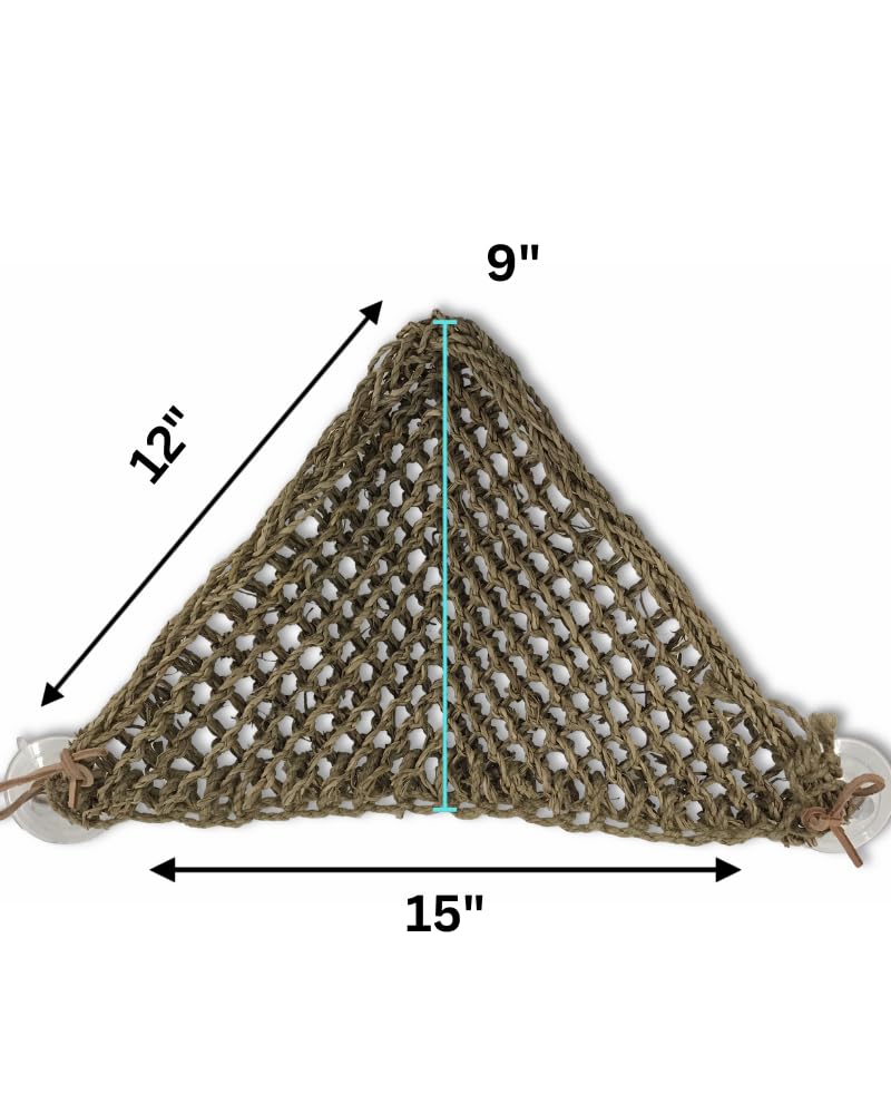 Penn-Plax Reptology - Tumbona Triangular esquinera de Lagarto, 100% Fibra de Hierba Marina Natural, Ideal para Dragones barbudos, Anoles, gecos, Iguanas y Otros Reptiles, pequeña