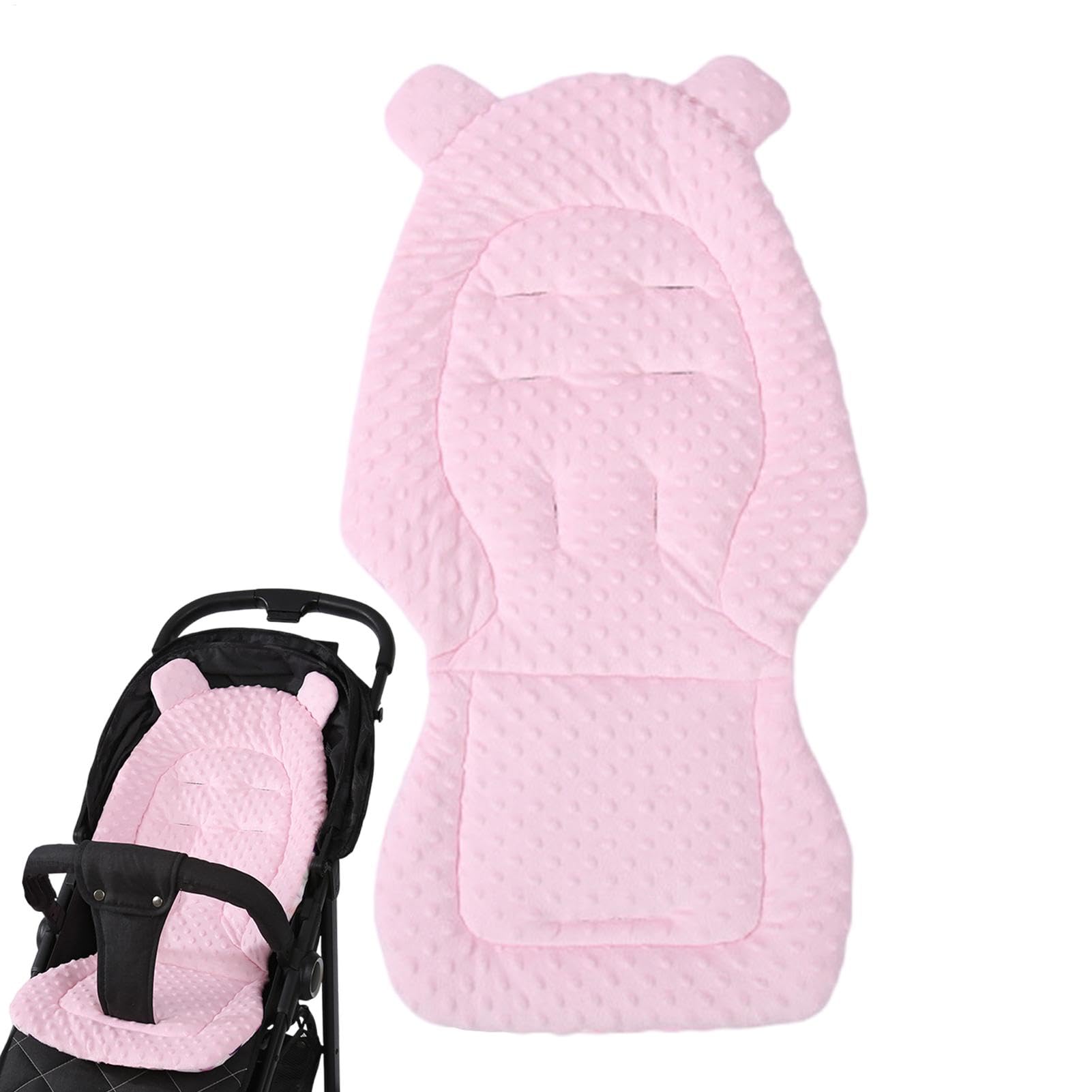 Pink 40x80 Cm Baby Stroller Seat Cushion Baby Stroller Cushion Stroller Liner Bean Down+Oxford Cloth Pushchair Liner Washable Warm Pushcar Seat Mat for Winter and Summer Baby