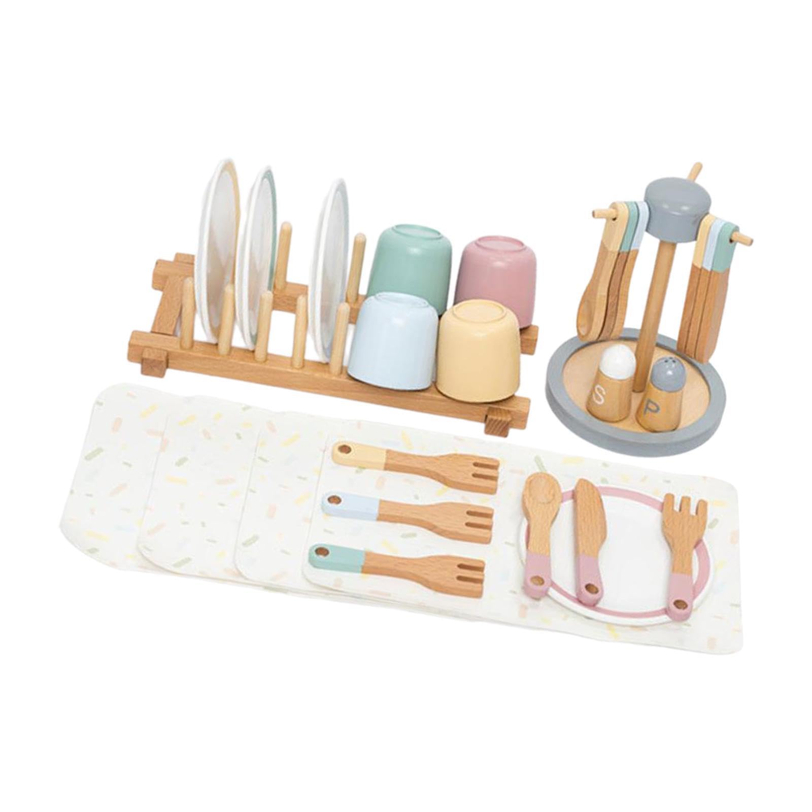 Assiettes en Bois pour Jeux de rôle, pour Les Filles. Favorise la Reconnaissance des Couleurs et Le développement des compétences