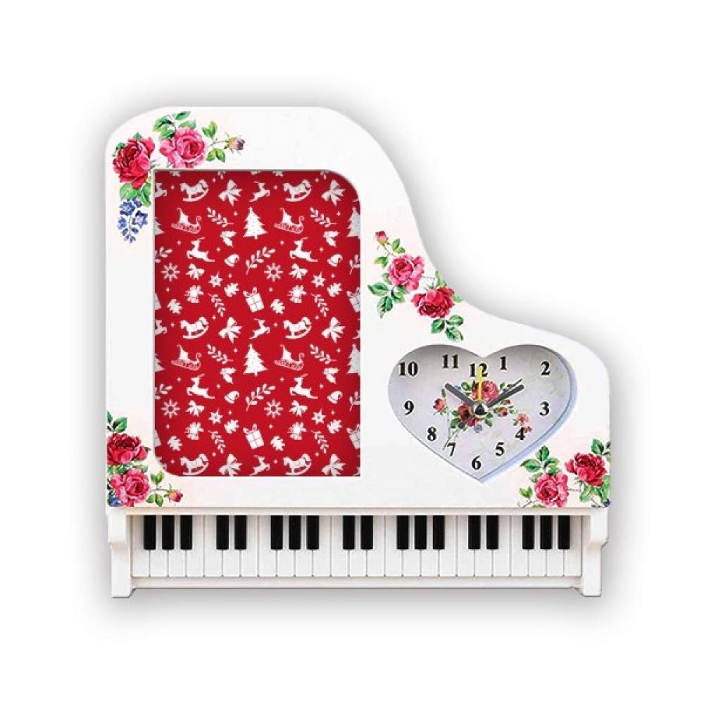 Réveil et cadre photo Snowflake Elk avec piano pour décorer la chambre