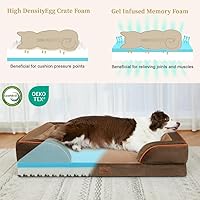Vista 2 de Comfort Expression - Cama ortopédica para perros extragrandes, 45 x 35 pulgadas, cama impermeable y de espuma viscoelástica con cojín removible