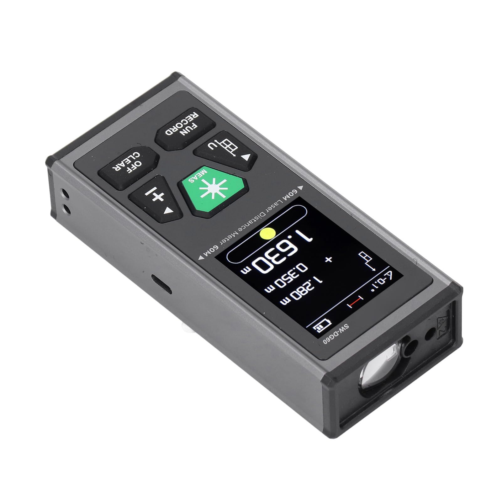 Srliya Misuratore di Distanza Doppio Ad Alta Precisione per Misurazioni Rapide di Scene Applicabili, Strumento Digitale Ricaricabile Tramite USB per Lavoratori Edili, ABS/lega di Alluminio