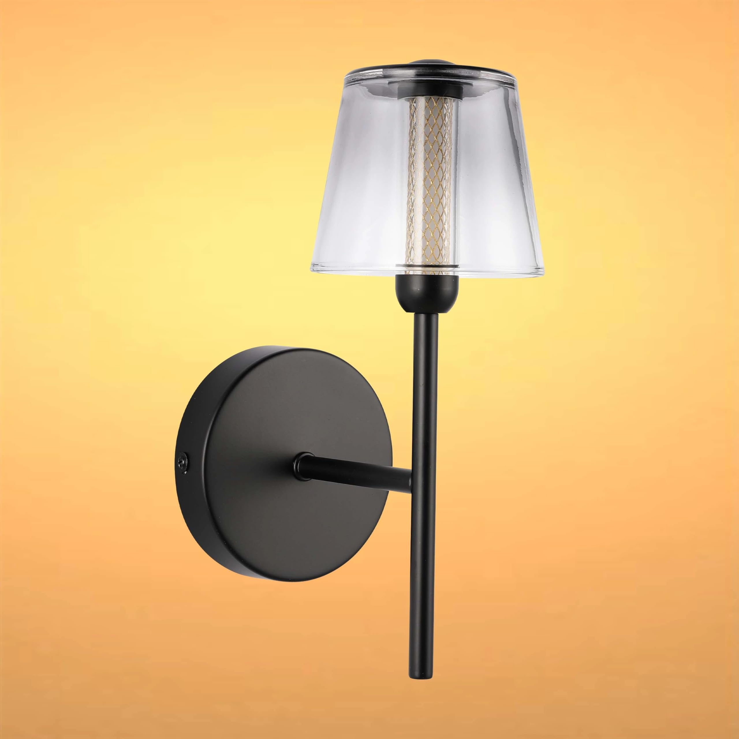 TEKLED Modern Black Wall Light: 3000K LED Sconce for Living Room, Study & Home Office
