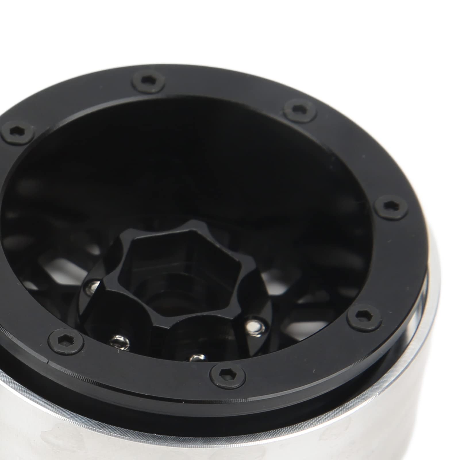 4 pièces 1,9 pouces moyeu de roue sur chenilles RC jantes de voiture sur chenilles en alliage d'aluminium pour SCX10 90046 1/10 (Or noir)
