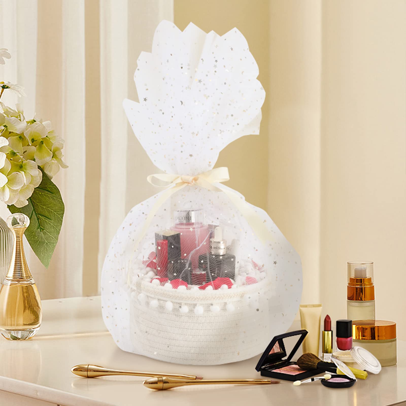Paniers Rangement Corde Coton LA BONHEUR - Lot De 4 Tresses - Organisateur Table à Langer, Salle De Bain