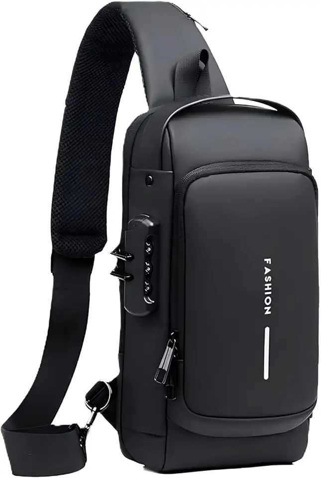 Mochila Premium Antifurto Com Senha, Entrada USB E Fone, Resistente À Água, Bolsa Executiva Masculina, Marca VARENZIA