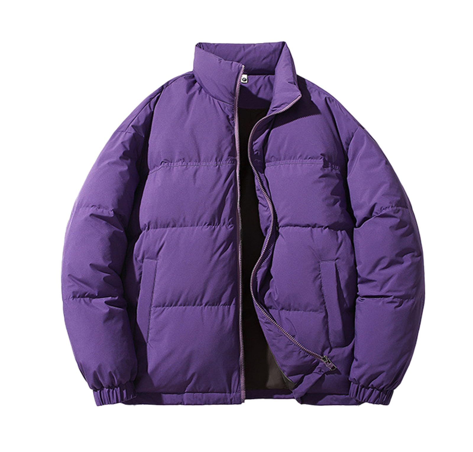 Doudoune légère d'hiver en Duvet pour Hommes Veste Doudoune isolée Manteau Bouffante pour Neige Ski randonnée Voyage,Violet,L