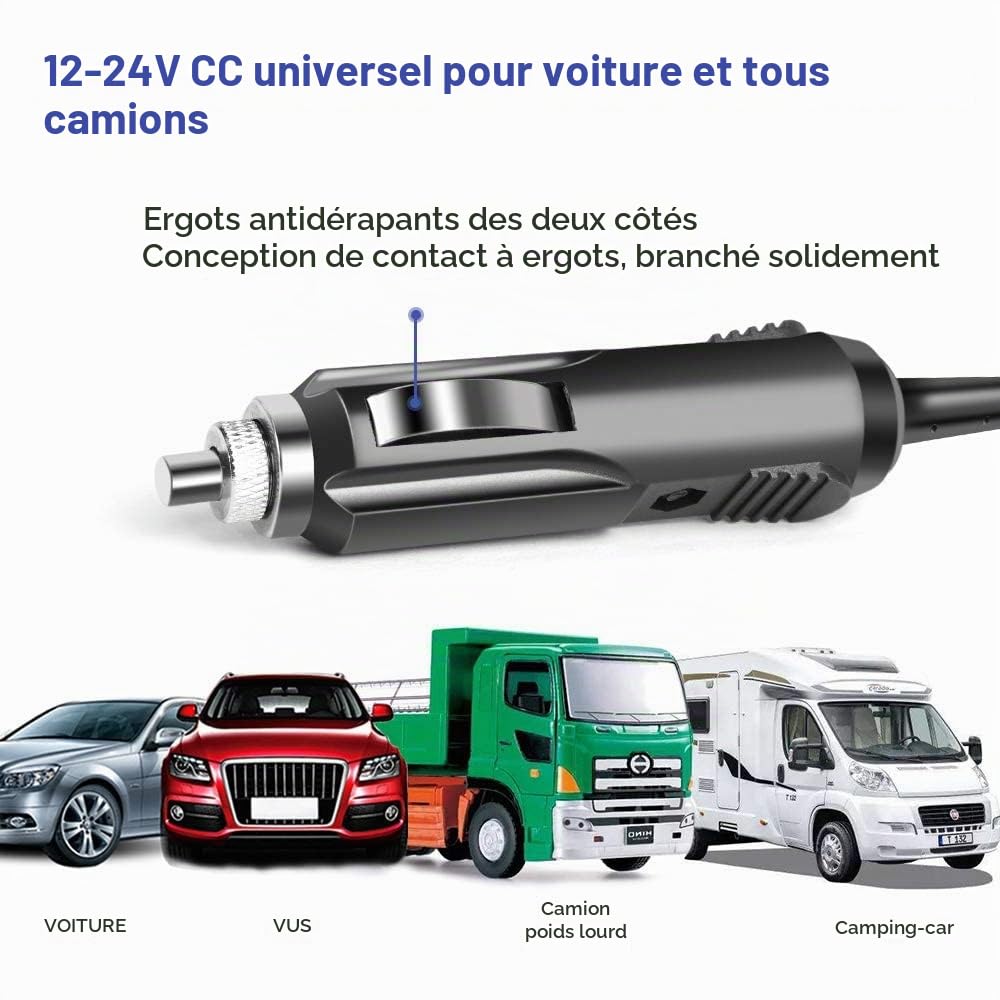 TAIFU 12V-24V Chargeur Universel de Voiture 90W 100W Alimentation PC Portable 15V 16V 18V 18.5V 19V 19.5V 20V pour HP Acer ASUS Sony Toshiba Fujitsu Dell Lenovo IBM Samsung LG Medion MSI Adaptateur