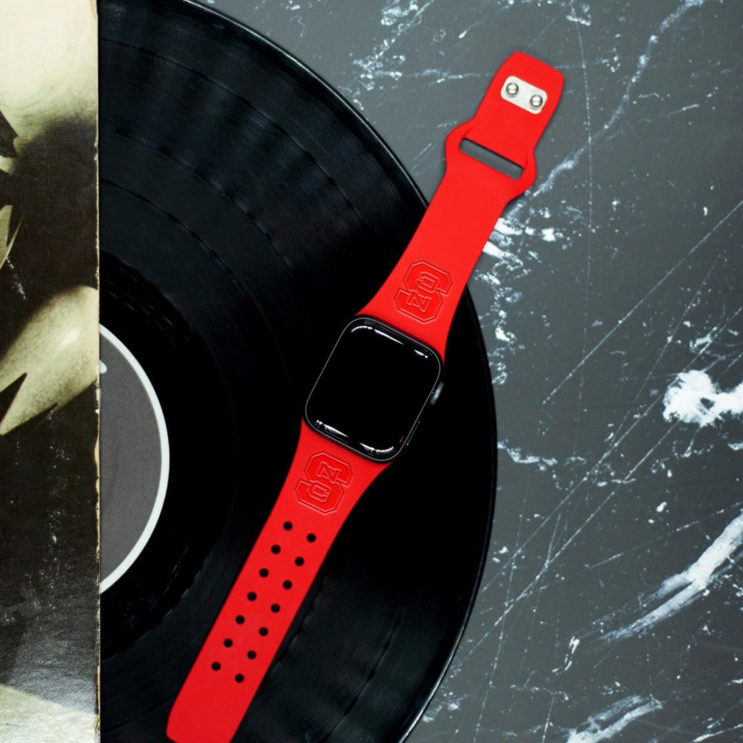 Affinity Bands North Carolina State Wolfpack Engraved Silicone Combo Package Compatible with Apple Watch and AirPods Gen 3 (38/40/41mm Red)