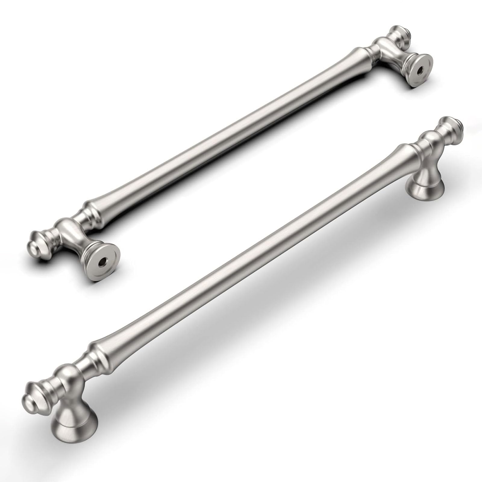 Amerdeco 10 Pack Brushed Satin Nickel Cabinet Pulls 6.3 Inch(160mm) Hole Center Cabinet Hardware Kitchen Cabinet Handles for Bathroom Drawer Pulls Dresser Pulls ZH0014 — image 1
