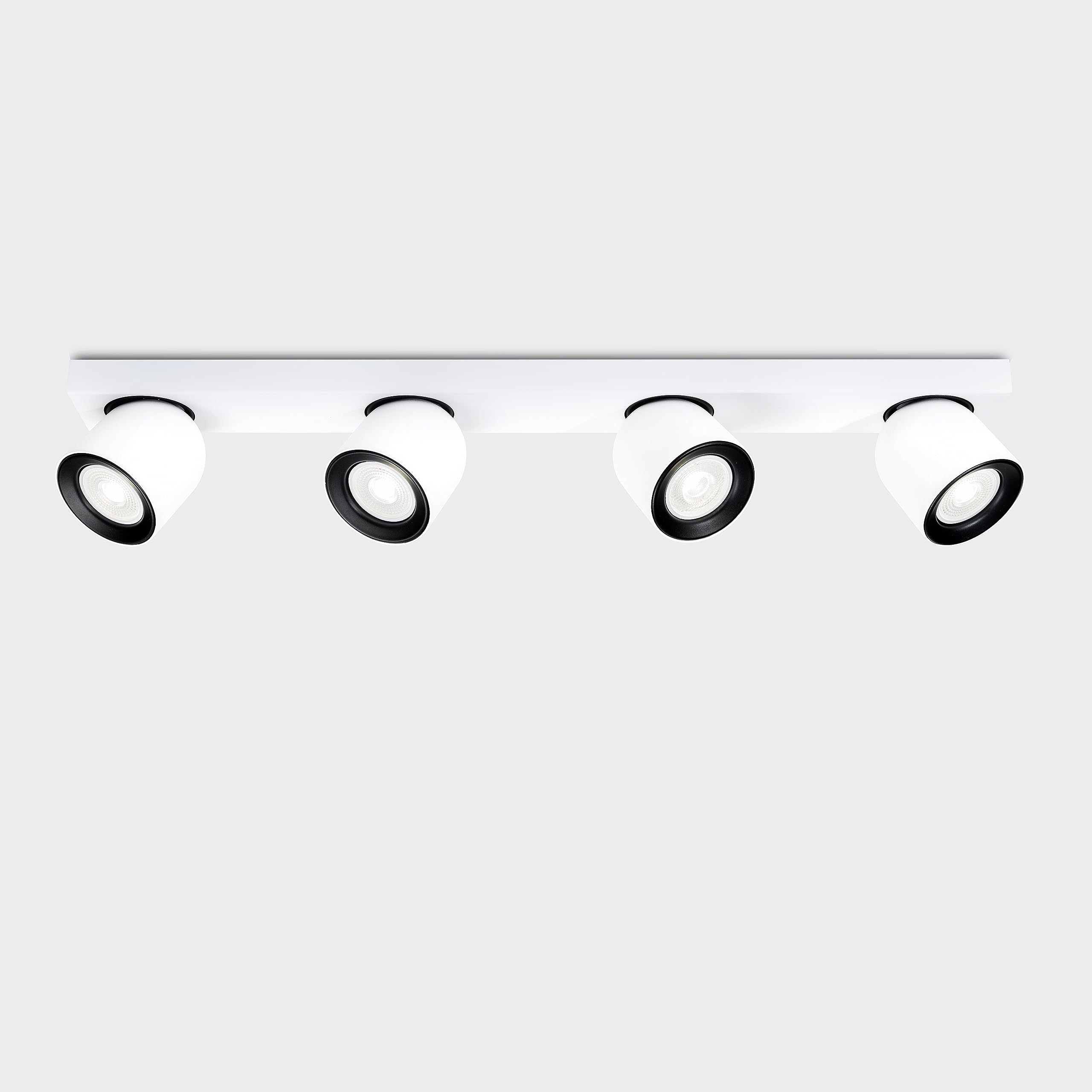 HARPER LIVING 4 Way Ceiling Spotlights, White Spot Lights Easily Adjustable, LED Ceiling Light Rotatable GU10 Ceiling Spotlights Fitting for Bedroom, Living Room, Hallway, Lounge, Bulb not Included