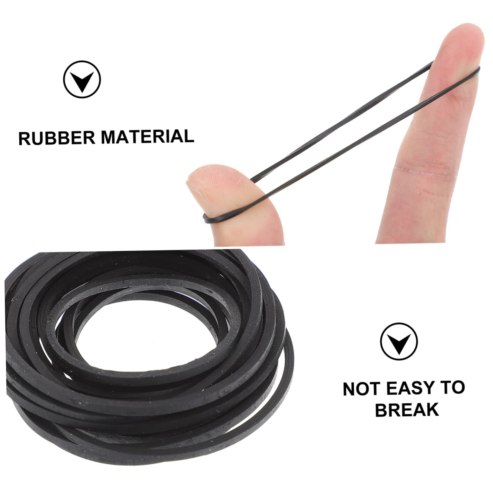 CAXUSD 20pcs Flat Rubber Belts for Cassette Recorders Wear-Resistant Replacement for Smooth and Reduced Noise for Audio Restoration and Maintenance