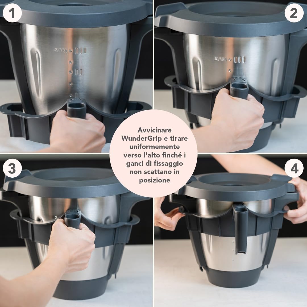 Wundermix WunderGrip Impugnatura Monsieur Cuisine Connect, Trend | Rimovibile, pratica impugnatura per la ciotola, utilizzo con una sola mano