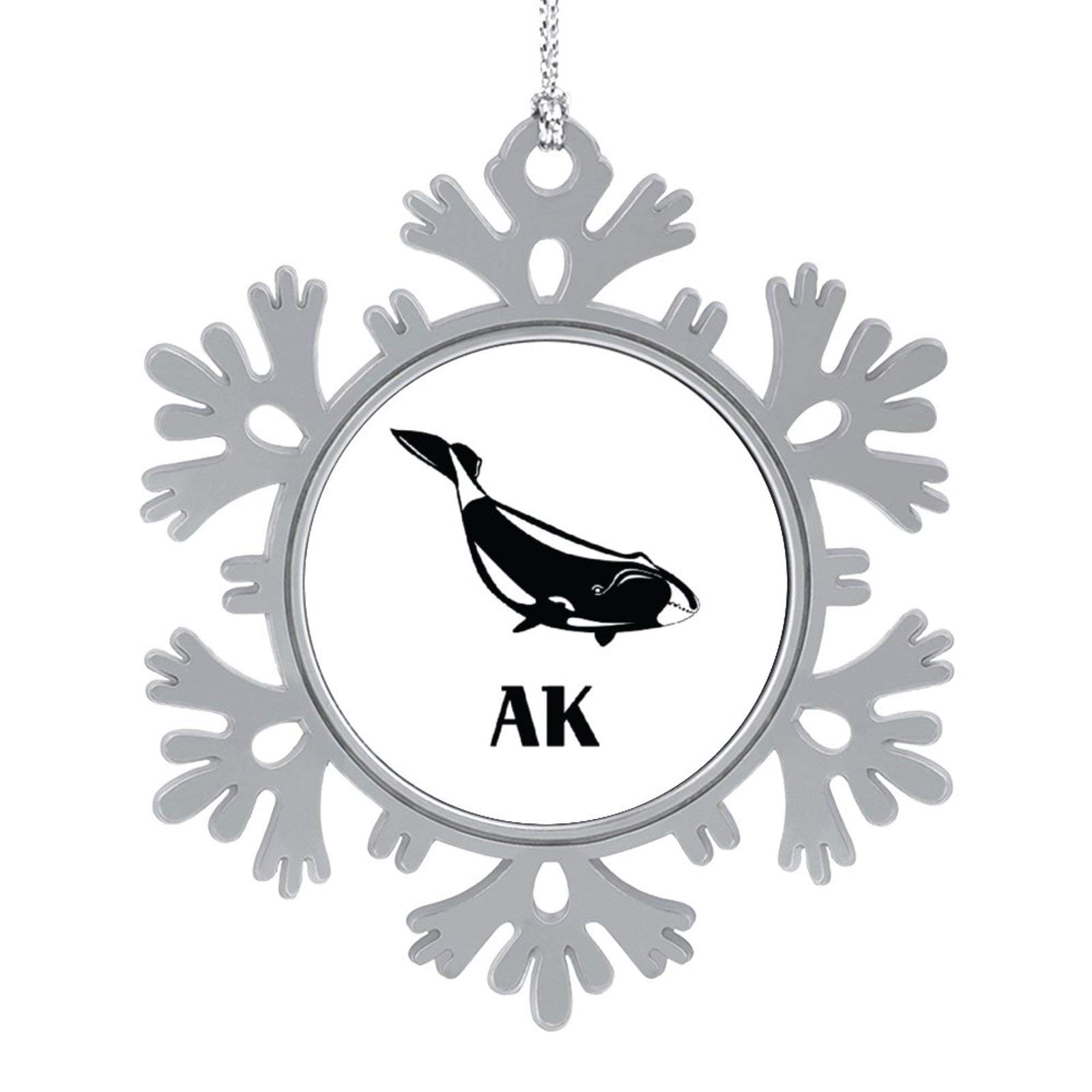 Christmas 2020, Metal Ornament Bowhead Whale Black Home for Xmas Tree Christmas Tree Decorations