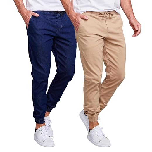 Kit 2 Calça Jeans Masculina Jogger Com Punho