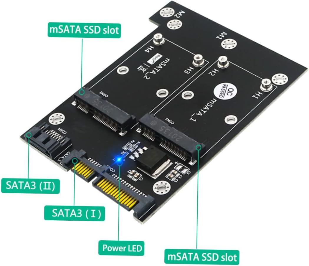 Gadpiparty Dual Msata to Dual Ssd Adapter Msata to Converter for High-Speed Data Installation