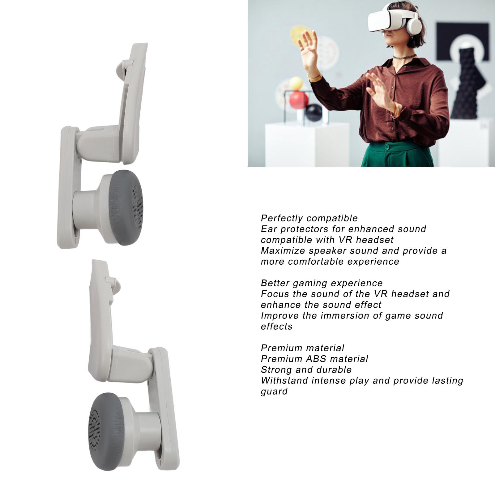 Protezione per le Orecchie Suono Migliorato Compatibile con Meta Quest 3, Collettore di Suoni per Cuffie VR Professionali, Paraorecchie Confortevole Sull'orecchio, Accessori per