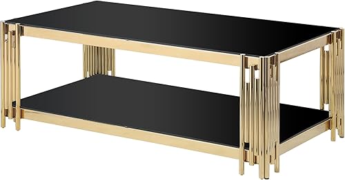 Miniatura 90 de Mesa auxiliar moderna de cristal de 20 pulgadas con marco de metal, mesa de noche, mesa esquinera para sala de estar, oficina en casa, dormitorio