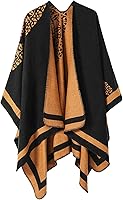 Vista 195 de Poncho chal para mujer, suéteres suaves y cálidos para mujer, parte delantera abierta, poncho de viaje para otoño, invierno y primavera