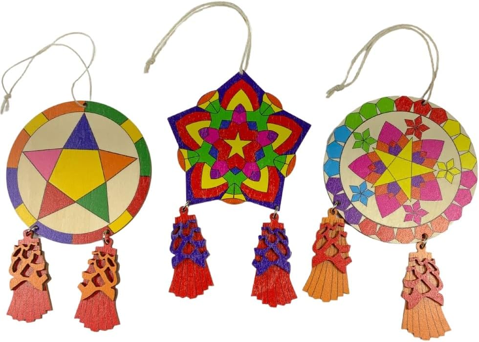 Philippine Christmas Tree Parol Ornaments (3-Pack)