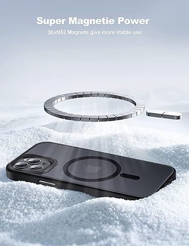 Miniatura 6 de Funda para iPhone 13 Pro con diseño previsto para MagSafe resistente a las caídas de 10 pies, con sensación de piel mate, cubierta trasera, llaves