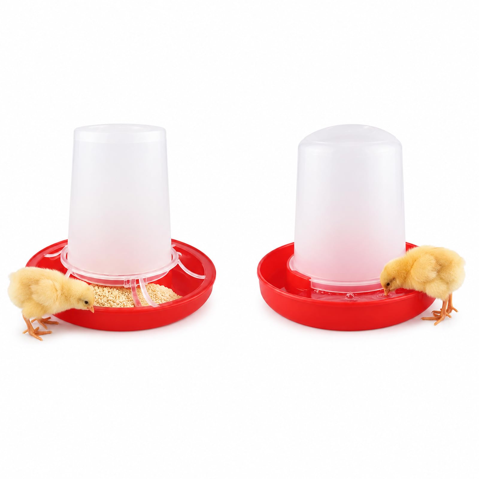 Chick Feeder and Waterer Set, 160g Mini Poultry Feeder and 160ml Drinking Bucket for Quail, Pigeons, and Brooding Chicks — Anti-Waste, Easy-Clean & Shatter-Proof Design for Small Outdoor Coops