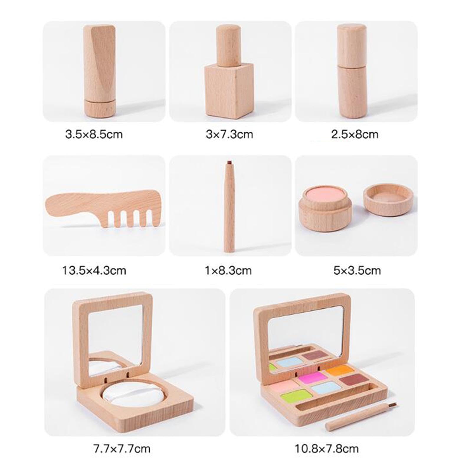 Rollenspiel, Holzspielzeug für Einen Schönheitssalon für Mädchen, Schminkspielzeug mit Make Up, Lippenstift Zum Verkleiden für Prinzessinnen