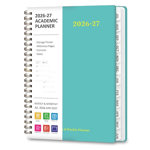 Planner 2026-2027, Weekly and Monthly Academic Year Calendar Planner, July