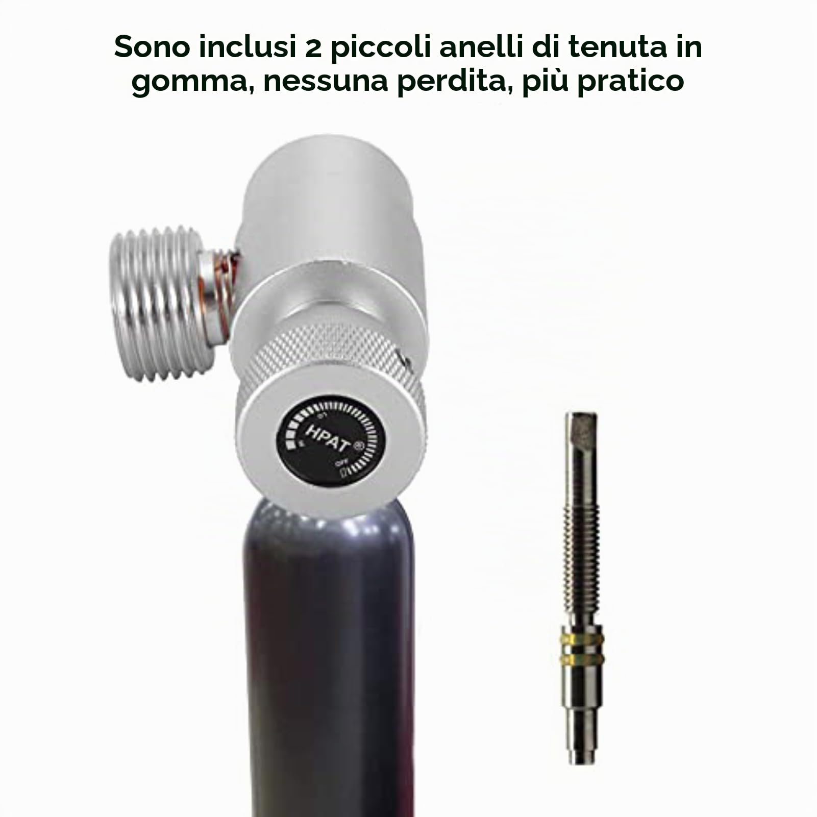 Adattatore CO2 in Metallo per Ricarica Bombole, Regolatore con Valvola di Scarico, Filettatura TR21-4/W21.8-14, Argento