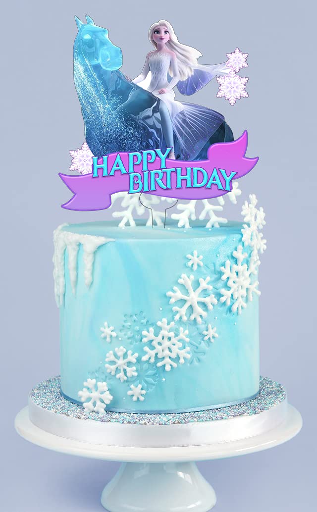 HAKPUOTR Frozen Happy Birthday Cake Topper, Elsa & Nokk Cake Topper, Happy Birthday Cake Topper
