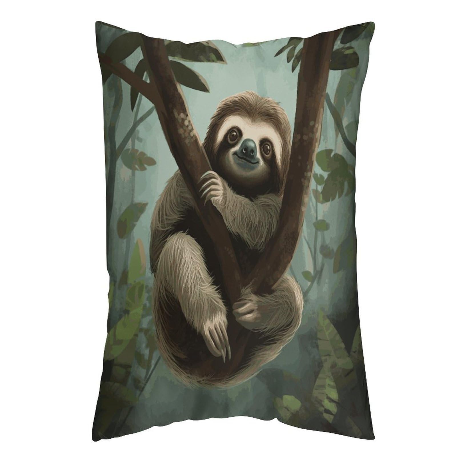LDGSUPH Sloth2 Pillow Cases Soft Pillowcase with Invisible Zipper Wrinkle Resistant Pillow Covers Breathable Removable Pillow Protector for Bed Sofa Car 20"x30"