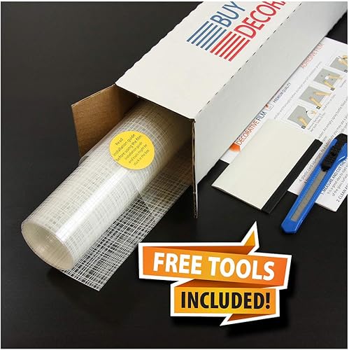 Miniatura 2 de BDF 4WHN - Película decorativa para ventana, red blanca (36 pulgadas x 14 pies)