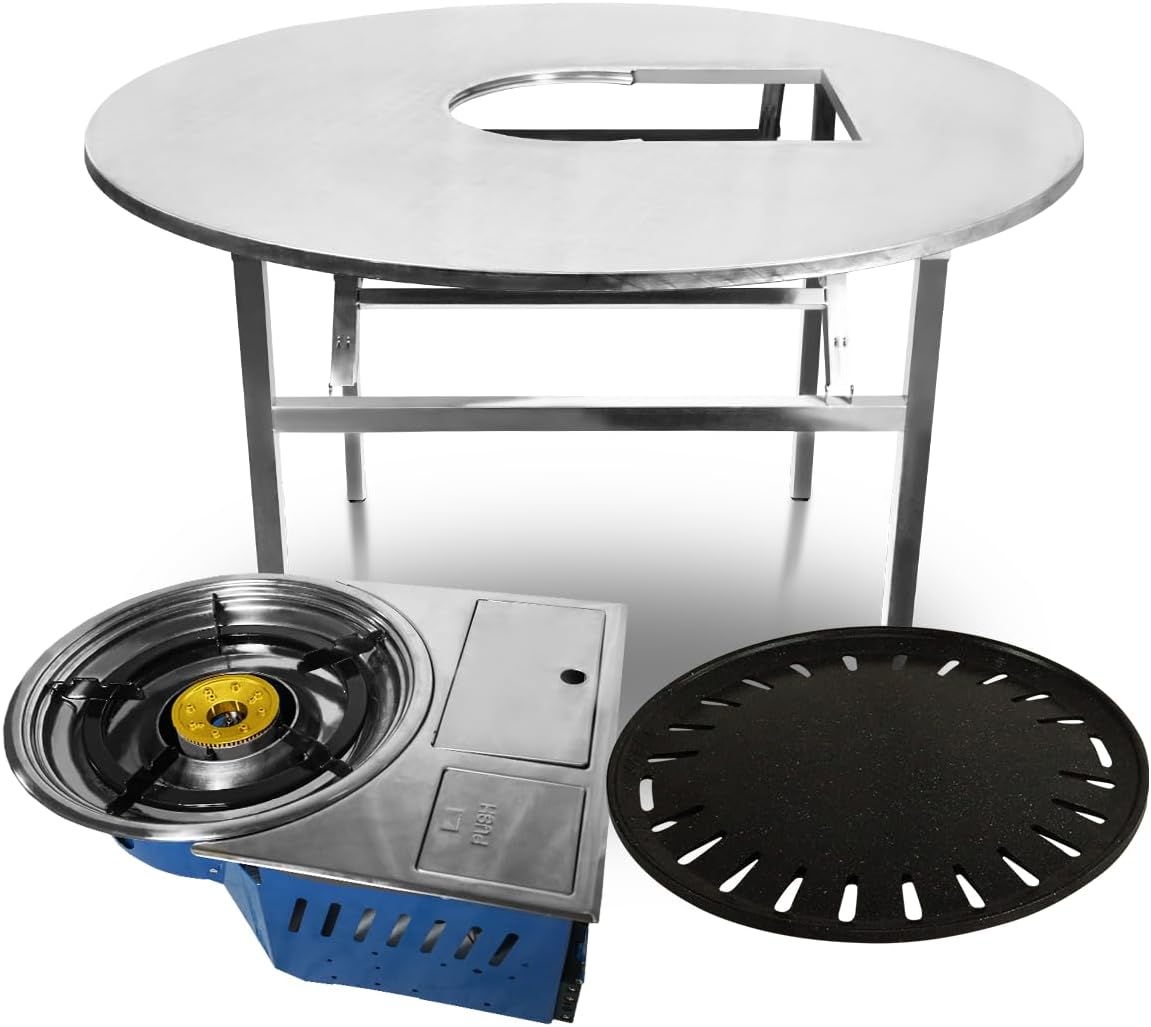 43.5" X 30" Korean BBQ Grill Foldable Outdoor Large Table Gas set