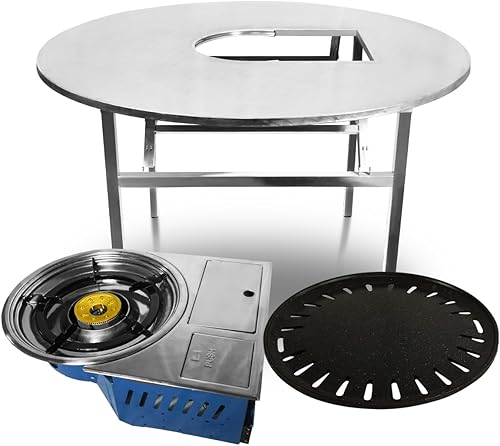43.5 "x 30" parrilla coreana de barbacoa plegable al aire libre grande mesa gas set