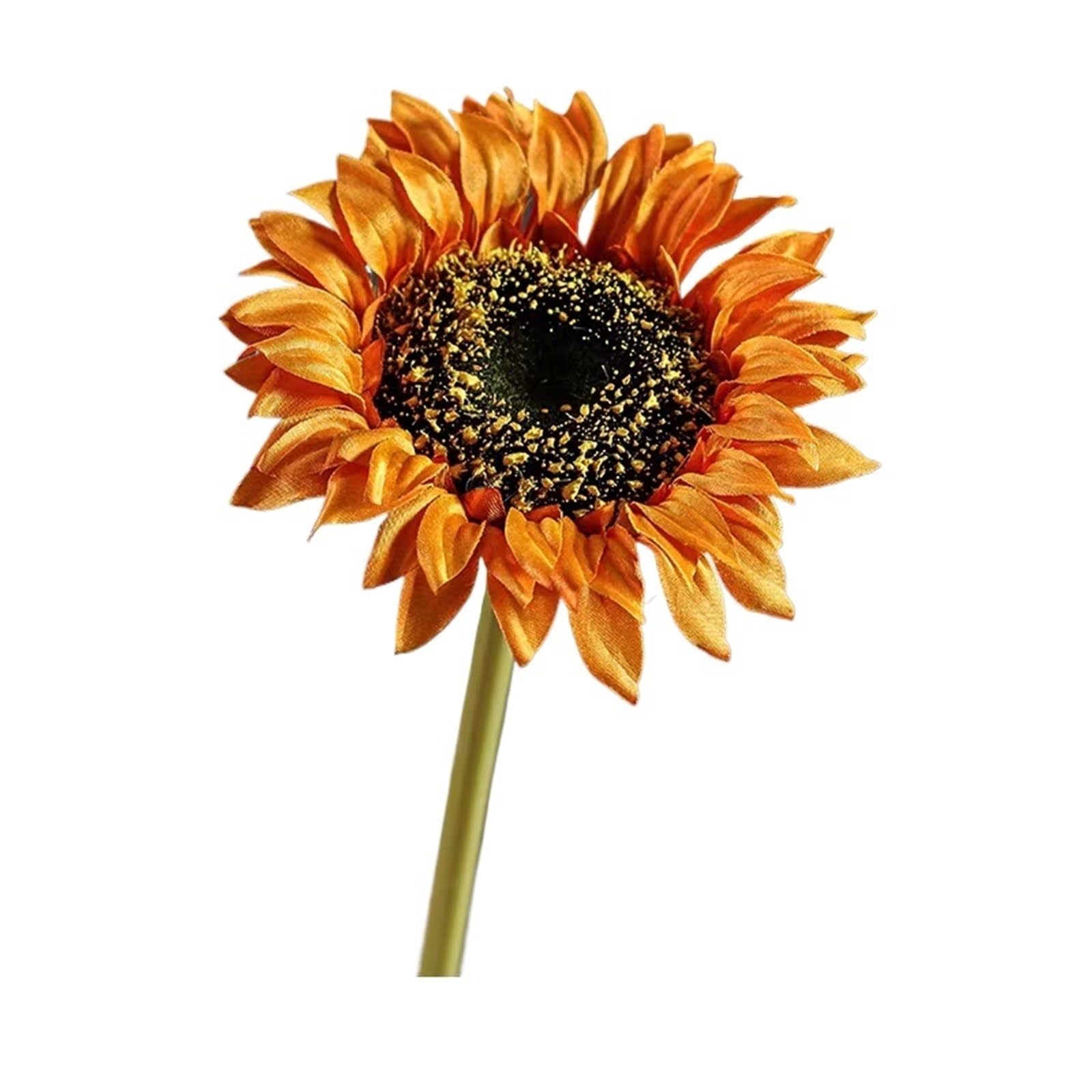 JUAKSQZYI Fake Flowers 5pcs Faux Sunflowers Fake Flowers Artificial Sunflowers Flower with Stems Bouquets Arrangement for Home Decor(Orange)