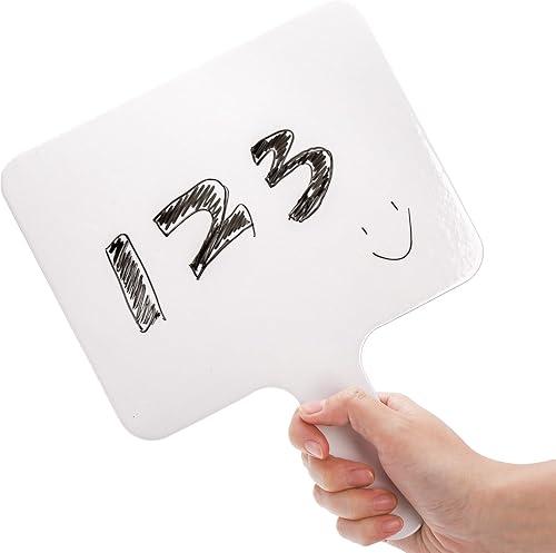 Miniatura 5 de Cididu Juego de 30 paletas de respuesta de borrado en seco, pizarra blanca pequeña, paquete de aula, juego de lapboard de mano con borradores,