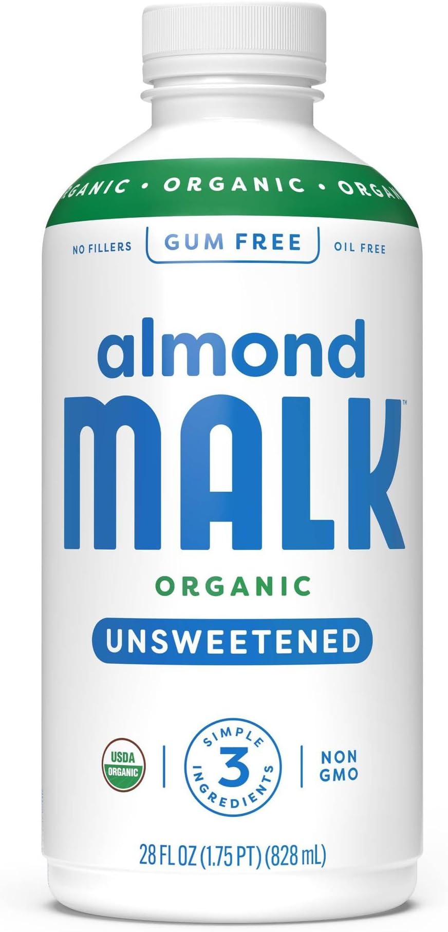 MALK Organic Unsweetened Almond Beverage, 28 FZ