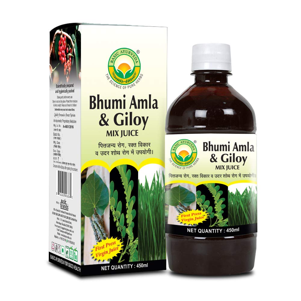BASIC AYURVEDA Bhumi Amla & Giloy Mix Juice With Wheatgrass 450 Ml | (B083Y155KW) Amazon Price History, Amazon Price Tracker