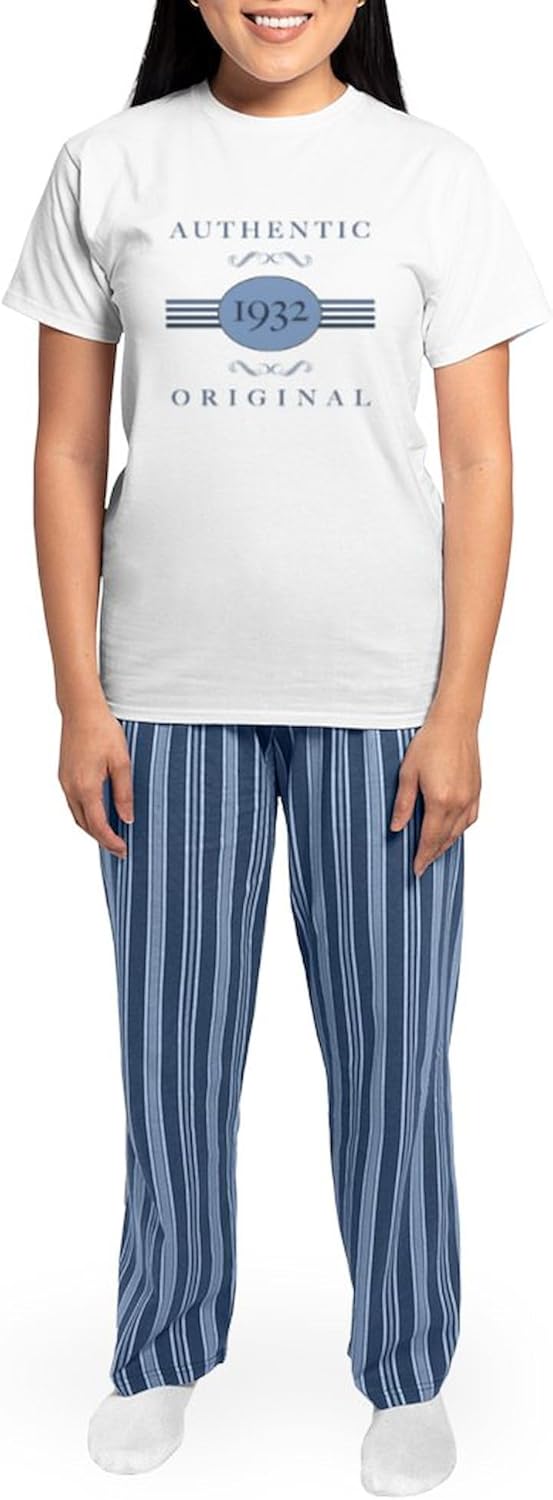 CafePress Authentic Original 1932 Women's Light Pajamas Women's Novelty Cotton Pajama Set, Comfortable PJ Sleepwear