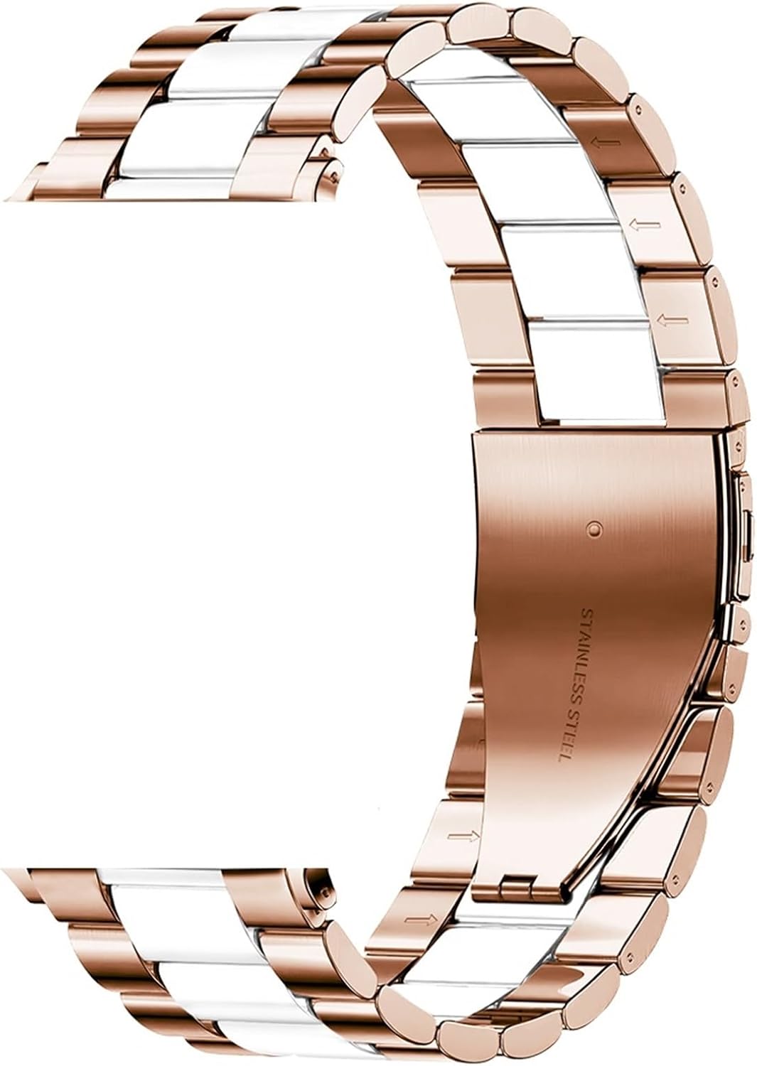 Metal Strap for Watch 49mm 10 9 8 7 46mm 45mm 44mm Stainless Steel Bracelet Wristband 6 5 4 SE 42mm 41mm 40mm(Rose gold white,S10-46 42 44 45MM)