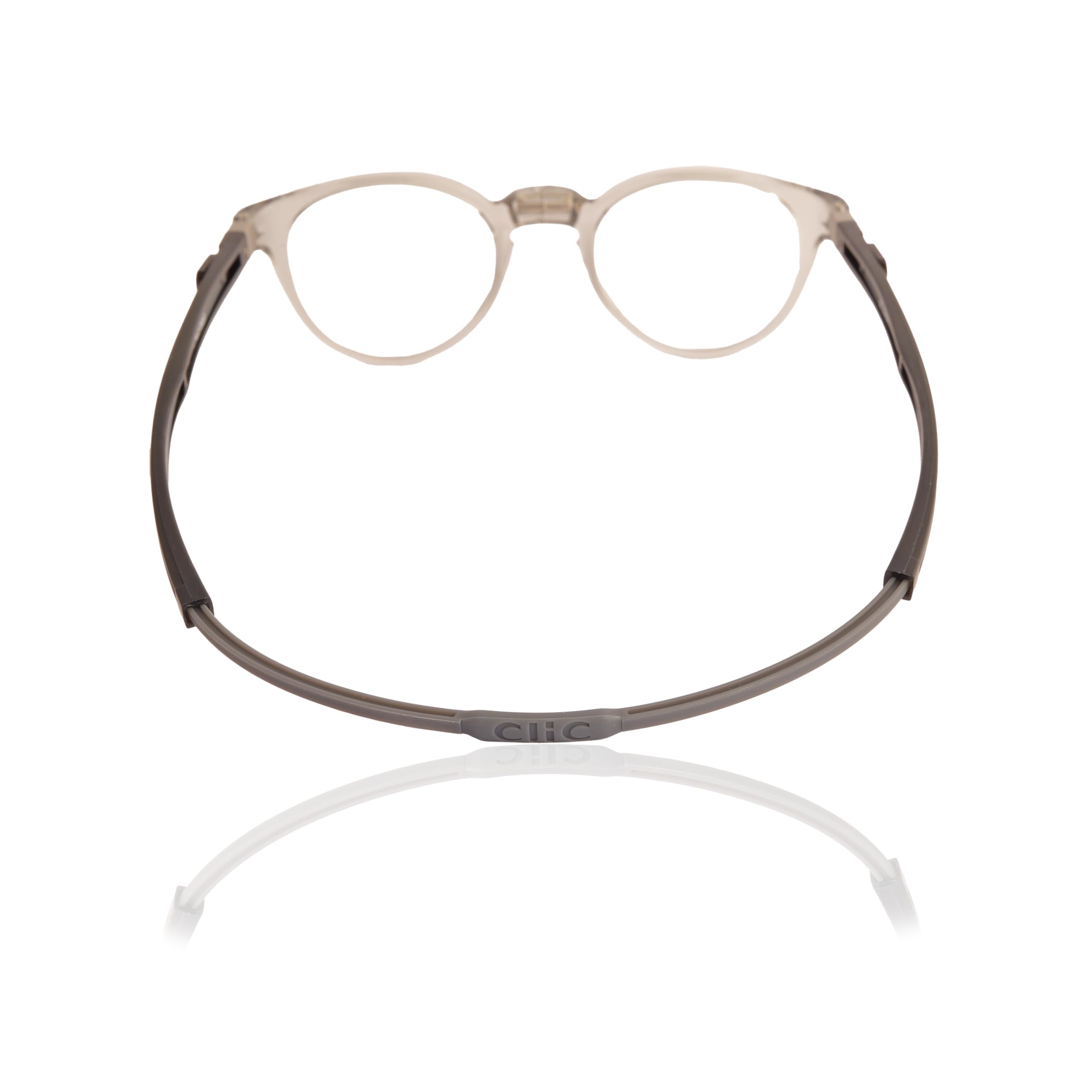 Clic Eyewear - Tube Pantos - Light Grey (+1,5) - Elastyczne okulary do czytania z magnesem - Okulary do czytania męskie/damskie - Okulary do czytania z magnesem - Made in Italy