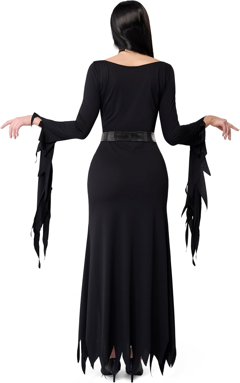 Spooktacular Creations Long Black Gothic Dress, Gothic Dresses for Women Halloween, Black Family Costume Adult - Image 5