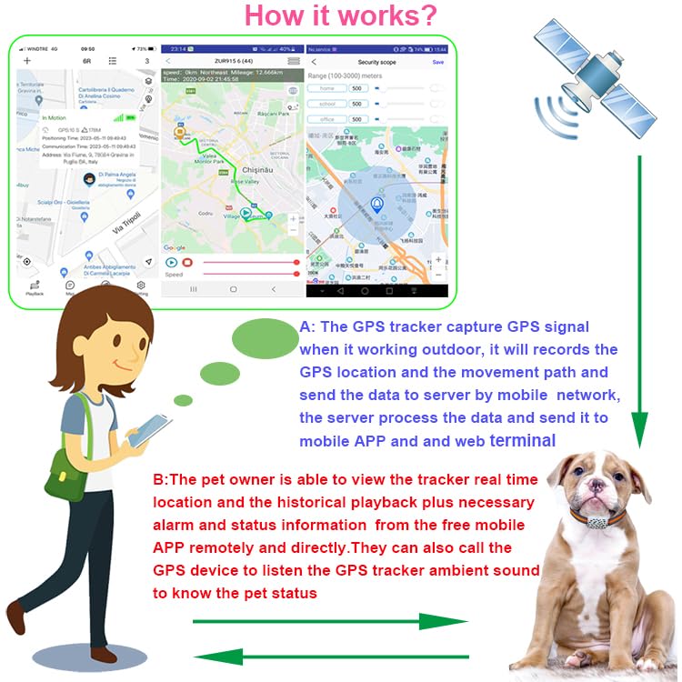 GPS-Standortnavigation für Hunde- und Katzenhalsband, kabellose Fernbedienung, für kleine und mittelgroße Hunde