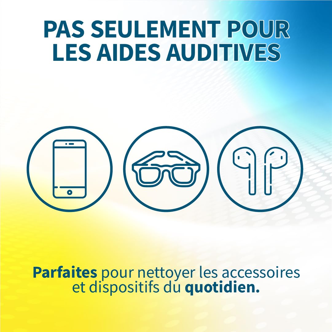 200 lingettes nettoyantes en boîte – nettoyage rapide et efficace pour appareils auditifs, smartphones et lunettes de soleil – Format maxi pratique