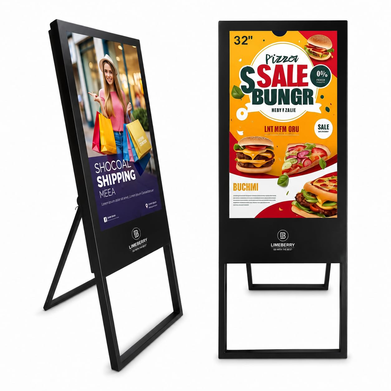 LIMEBERRY A-Shape Digital Standee Full HD Signage | Floor Standing Kiosk, HDMI USB LAN WiFi, Slim Iron Frame, Retail & Restaurant Use, Commercial Ad Screen-image-10